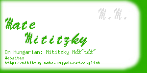 mate mititzky business card